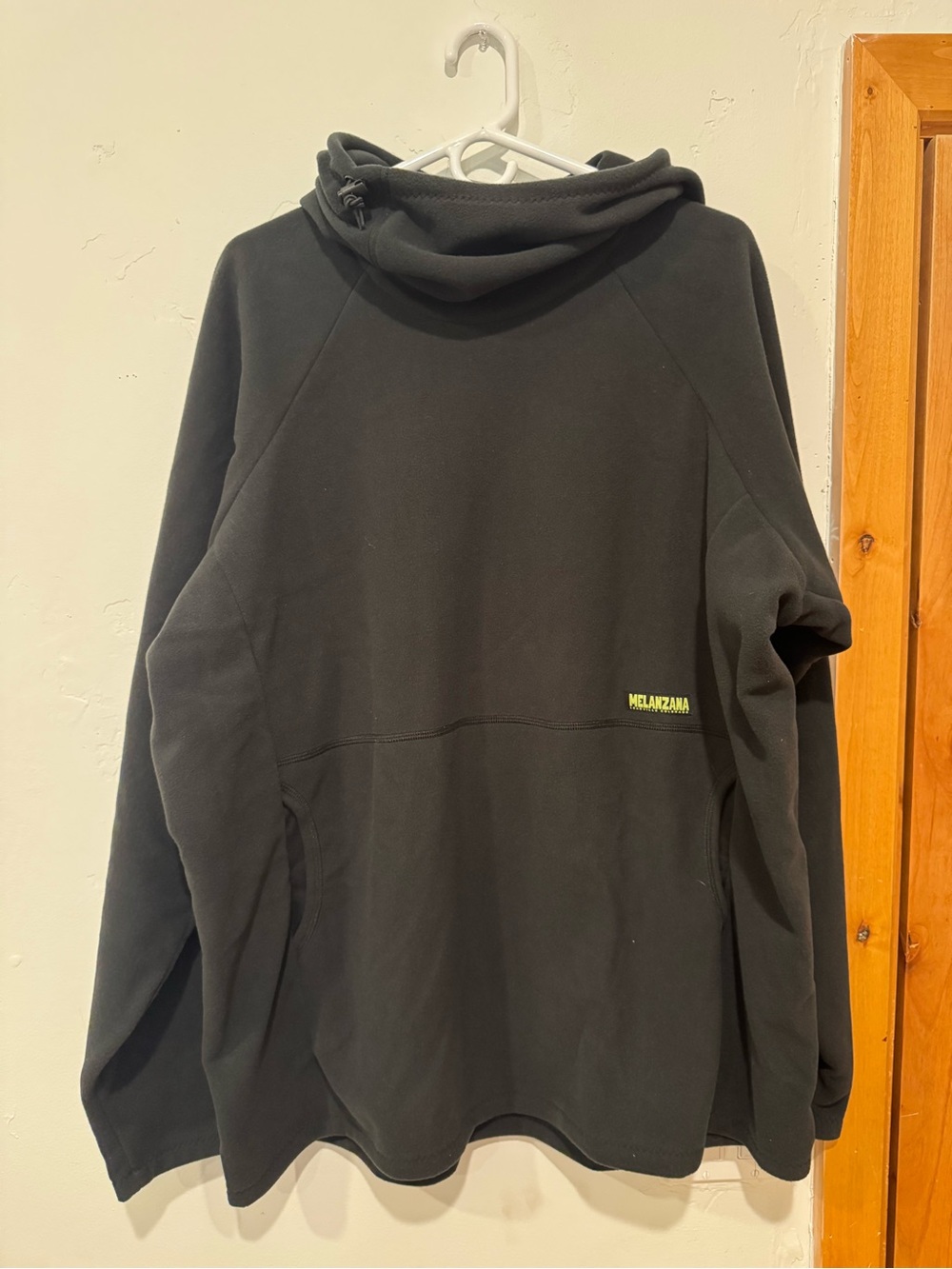 XXL Men’s Melanzana, Black Fleece Hoodie.